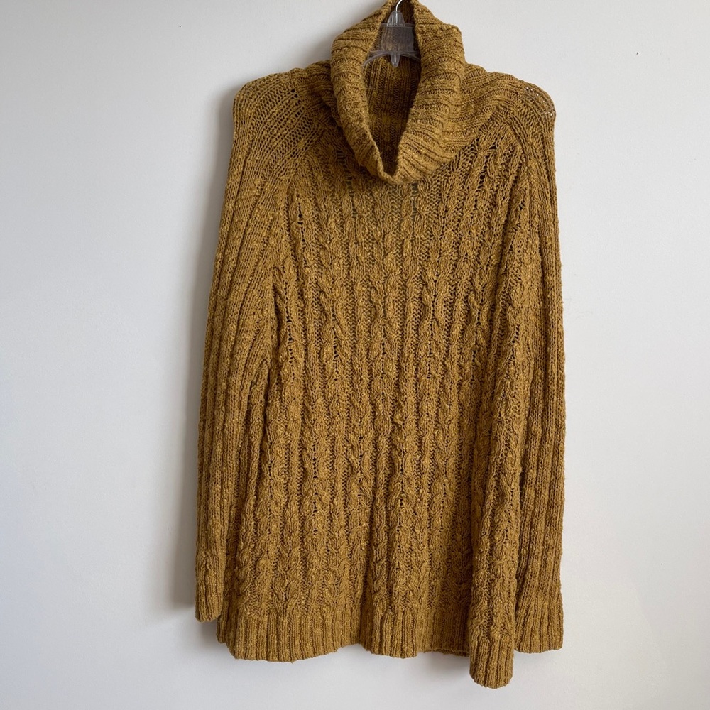 Free People Olive Open Back Crochet Sweater Sz S